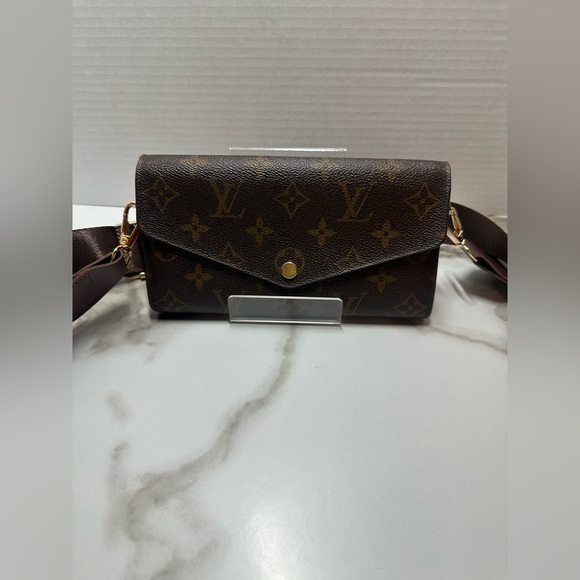Authentic LOUIS VUITTON Monogram Sarah Wallet to Crossbody Shoulder Bag - Picture 2 of 12
